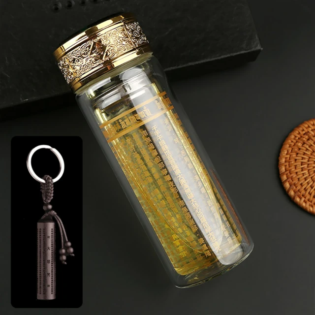 【菩提行者】福慧大悲咒頂級水晶玻璃杯/雙層隔熱茶水分離泡茶杯300ml祈福解厄開運 歷史價格詳細信息