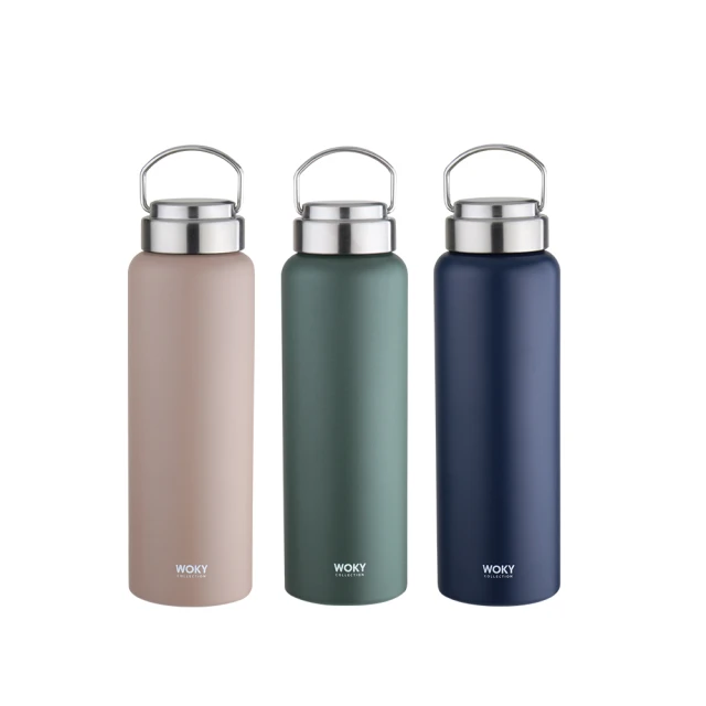 【WOKY 沃廚】提手輕芯鈦瓷易潔層保溫瓶800ml(3色可選) 歷史價格詳細信息