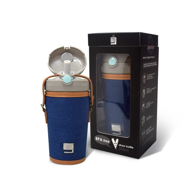 【韓國PURENINE】Kids兒童頂級時尚彈蓋隨身多功能保溫杯-290ML附皮杯套+背帶(墨綠色皮套+黑蓋瓶組)(保溫瓶) 歷史價格詳細信息