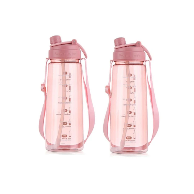 【日本FOREVER】大容量健身運動水壺/喝水提示/彈蓋吸管2000ML-2入 歷史價格詳細信息