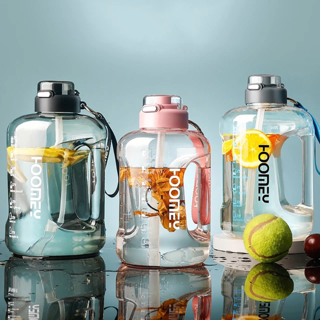 【HOOMEY】超大容量透明手提水壺 Tritan材質 健身吸管運動水瓶 噸噸桶 戶外登山杯 1500ml(新年禮物) 歷史價格詳細信息
