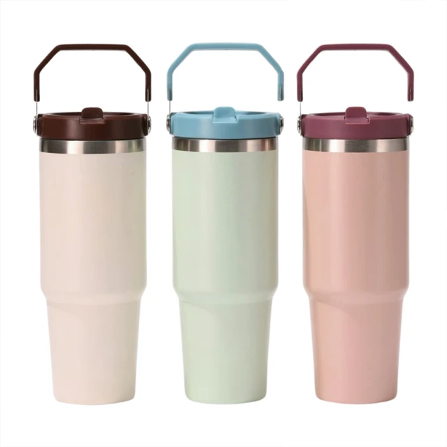 30oz創意漸變色大容量保溫杯便捷手提吸管水杯隨行車載汽車杯 歷史價格詳細信息