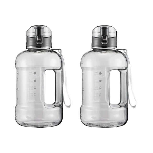 【日本FOREVER】大容量健身運動水壺/喝水提示/彈蓋吸管2000ML-2入 歷史價格詳細信息