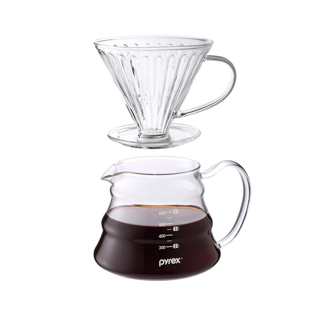 【CorelleBrands 康寧餐具】Pyrex Cafe 咖啡玻璃壺700ML+玻璃濾杯(超值組) 歷史價格詳細信息