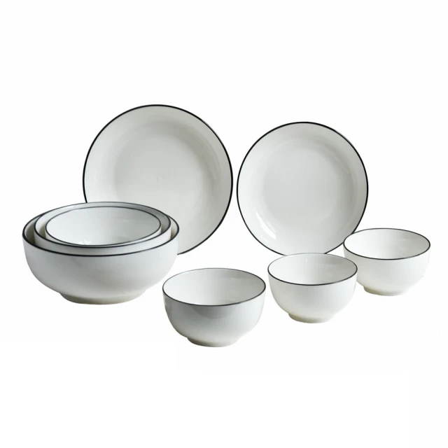 【Homely Zakka】北歐創意簡約黑邊Black系列陶瓷餐具_6件組 歷史價格詳細信息