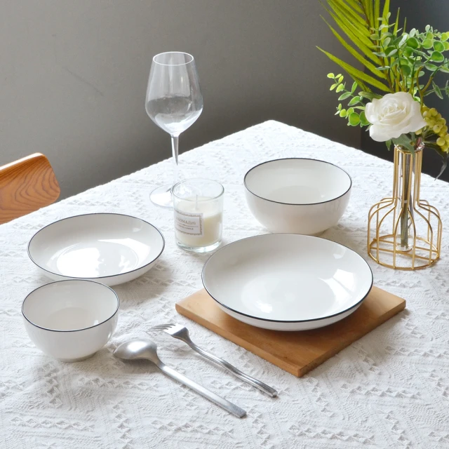 【Homely Zakka】北歐創意簡約黑邊Black系列陶瓷餐具_6件組 歷史價格詳細信息