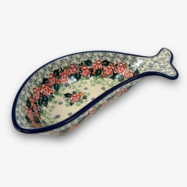 波蘭陶 玫瑰花圈系列 方形深餐盤 20cm 波蘭手工製 歷史價格詳細信息