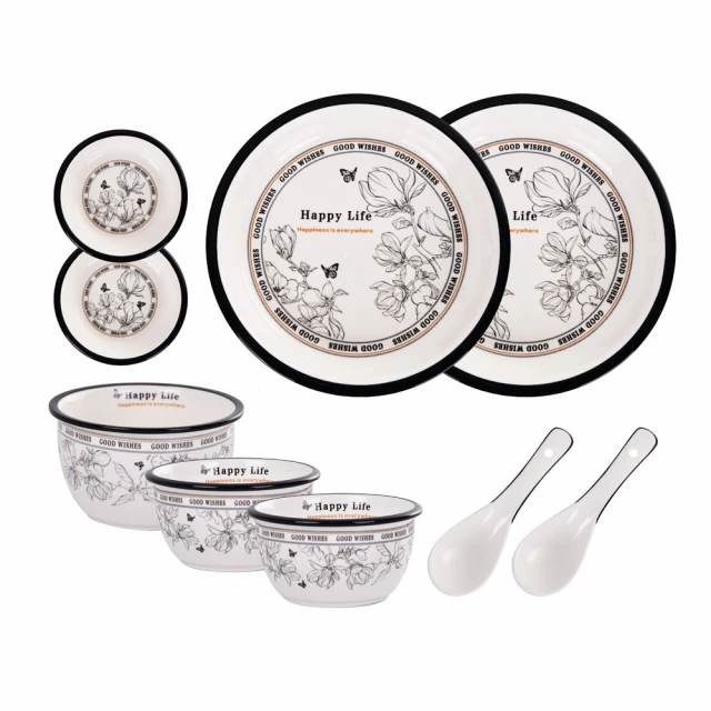 【Homely Zakka】法式經典復古黑白浪漫系列陶瓷多件式飯碗組_3款任選 歷史價格詳細信息