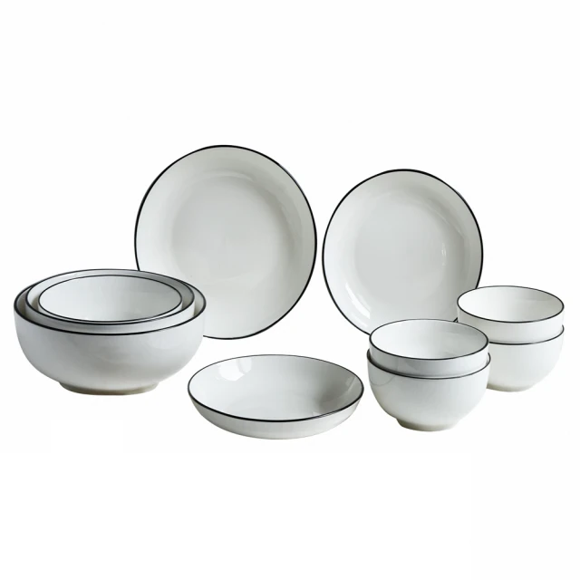 【Homely Zakka】北歐創意簡約黑邊Black系列陶瓷餐具_6件組 歷史價格詳細信息