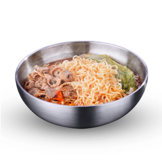 PUSH!餐具304不銹鋼碗加厚雙層隔熱湯碗沙拉碗碗泡麵碗大號E166 歷史價格詳細信息