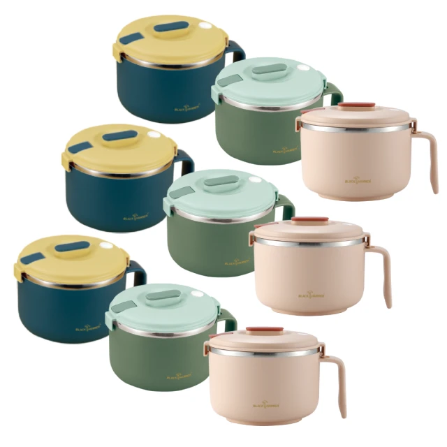 【BLACK HAMMER】不鏽鋼雙層隔熱泡麵碗-附蓋/可瀝水/防燙手把(三色任選) 歷史價格詳細信息