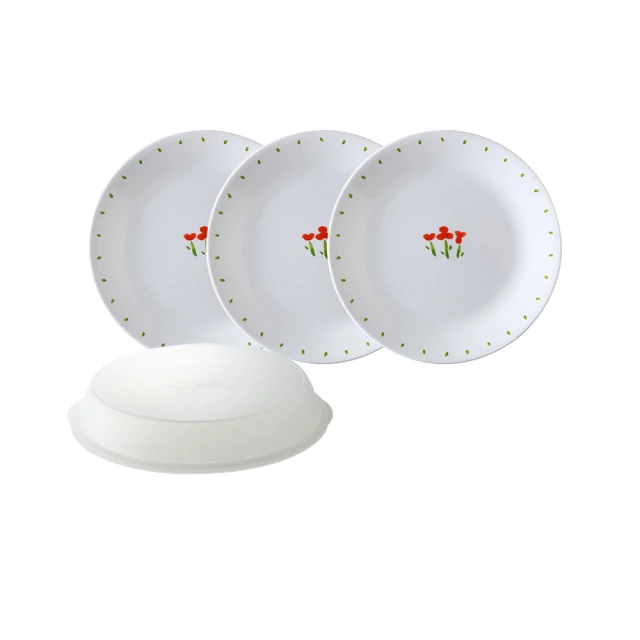 【CorelleBrands 康寧餐具】小紅花4件式方形餐盤組(D06) 歷史價格詳細信息