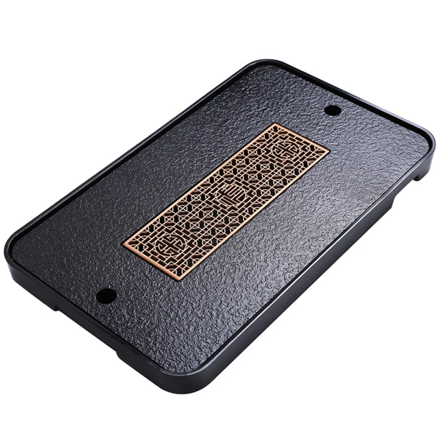 PUSH!喝茶品茗茶具類烏金石簡約茶盤茶船儲水排水瀝水泡茶托盤T03 歷史價格詳細信息