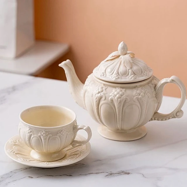 【JEN】英式下午茶手繪描金子母壺咖啡杯子茶具組(一杯一壺) 歷史價格詳細信息