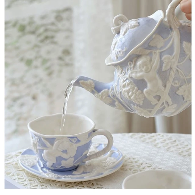 【JEN】英式下午茶手繪描金子母壺咖啡杯子茶具組(一杯一壺) 歷史價格詳細信息