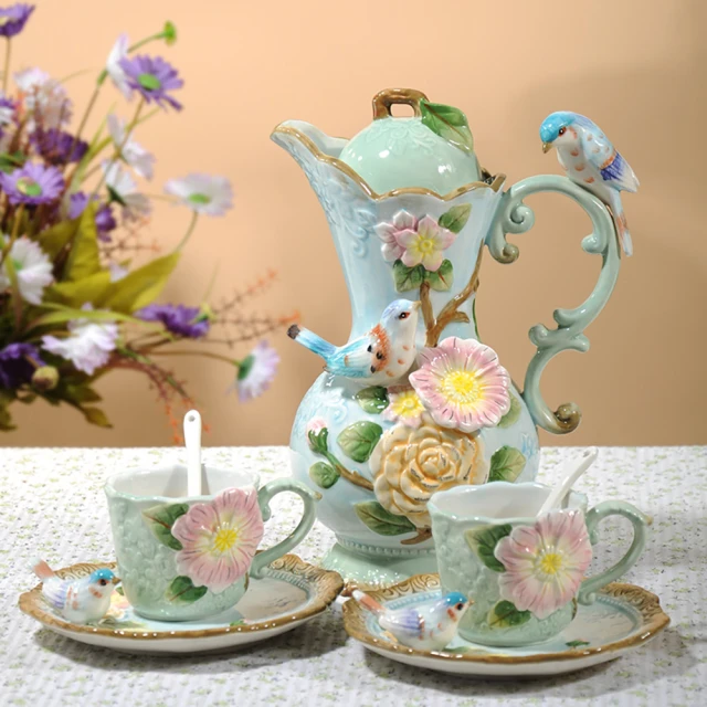 茶壺茶杯組(2)~大同磁器~松鶴延年~台北縣議會 敬贈~茶壺*1+茶杯*10+杯蓋*10合售~懷舊.擺飾.道具 歷史價格詳細信息