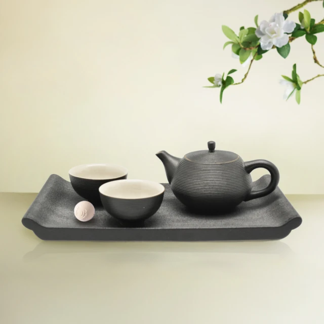 陸寶【旋轉壺茶組 】禪風黑/禪風白  一壺一海六杯 經典禪風旋紋 歷史價格詳細信息