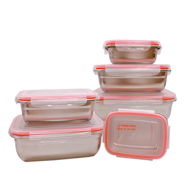 【幸福媽咪】304不鏽鋼保鮮盒/便當盒幸福三件組(HM-304)正方型 歷史價格詳細信息