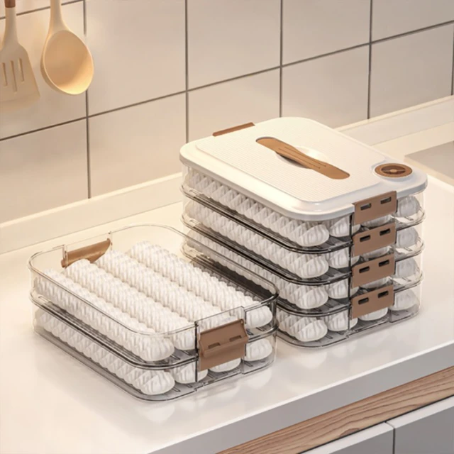 【荷生活】食品級PP材質可疊加水餃收納盒 可冷凍不易沾黏密封餃子保鮮盒-三層 歷史價格詳細信息
