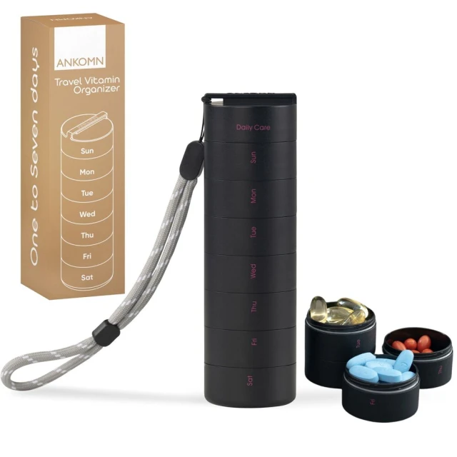 【ANKOMN】營養氣密艙-隨行7日份保健品、藥品密封分裝罐/藥盒石兩白一黑三入組(可隨需求增減攜帶格數) 歷史價格詳細信息
