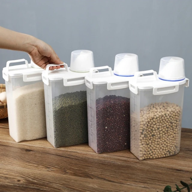 【茉家】食品級安心材質雜糧乾貨保鮮分裝桶(小號1.75L+大號3L各1入) 歷史價格詳細信息
