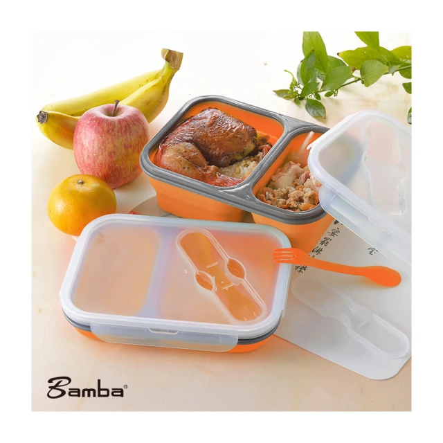 Bamba 全矽膠摺疊透明保鮮盒 可伸縮便當盒 二件組正方形900ml + 1200ml 歷史價格詳細信息