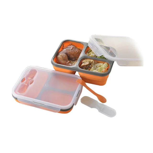 Bamba 全矽膠摺疊透明保鮮盒 可伸縮便當盒 二件組正方形900ml + 1200ml 歷史價格詳細信息