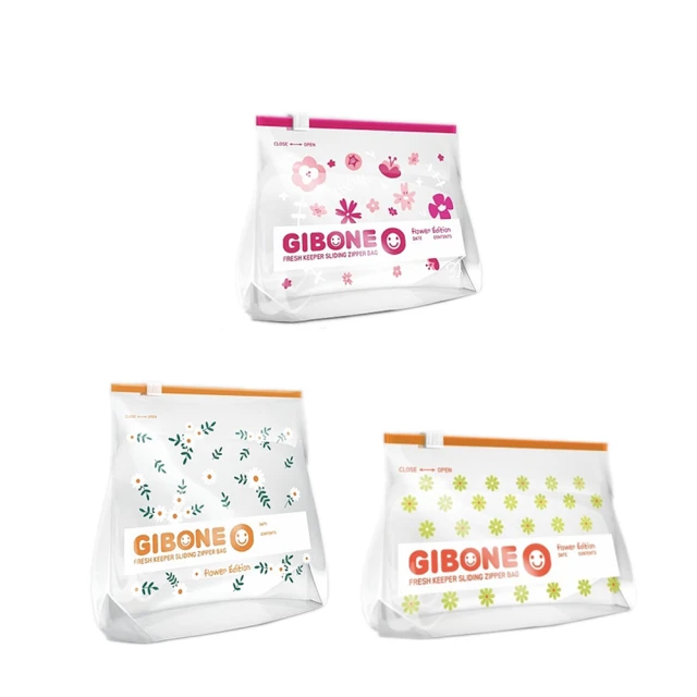 GIBONE 拉鍊式夾鏈保鮮袋(花朵M／夏季M)20pcs 款式可選【小三美日】 DS017113 歷史價格詳細信息