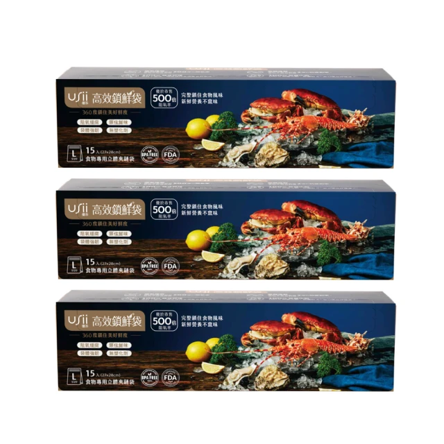 【USii 優系】高效鎖鮮食物專用立體夾鏈袋 M*3(超值3入組) 歷史價格詳細信息