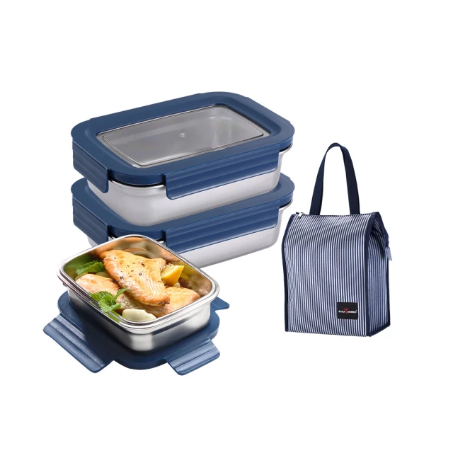 【掌廚可樂膳】透視可微波304不鏽鋼保鮮盒3件組(655ml+1540ml) 歷史價格詳細信息