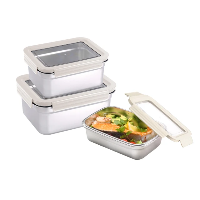 【掌廚可樂膳】透視可微波304不鏽鋼保鮮盒3件組(655ml+1540ml) 歷史價格詳細信息