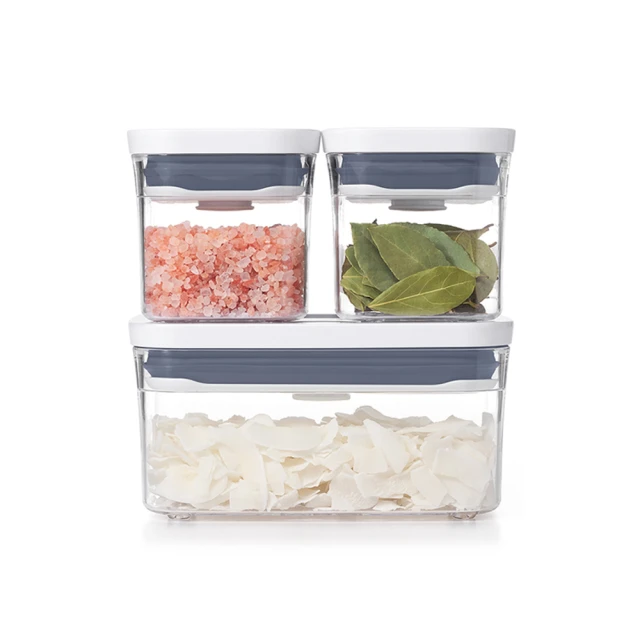 【美國OXO】POP按壓保鮮盒輕巧三件組(細長方0.4Lx1+小正方0.2Lx2) 價格比較,價格查詢,歷史價格詳細信息