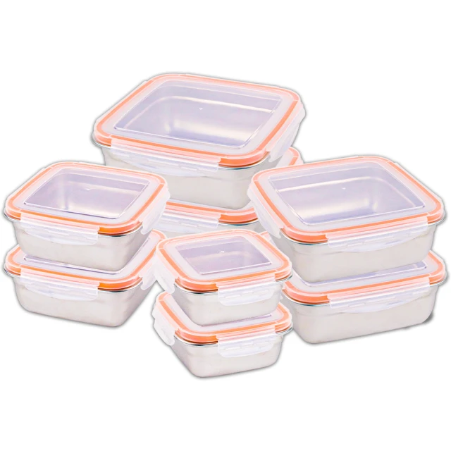 【KOM 】304不鏽鋼日式萬用保鮮盒六件組（氣炸鍋適用)(正方+圓形) 歷史價格詳細信息