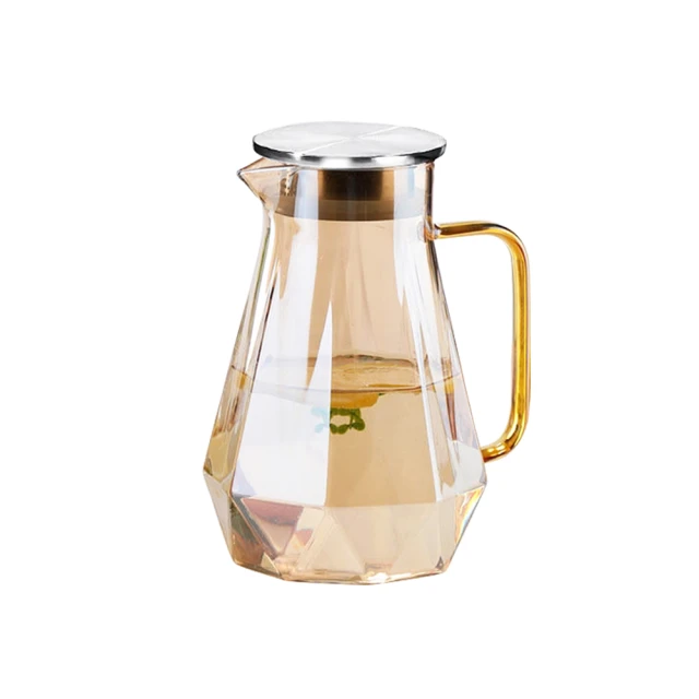 【日本FOREVER】耐熱玻璃時尚鑽石紋玫瑰金不鏽鋼把手水壺(1500ML) 歷史價格詳細信息