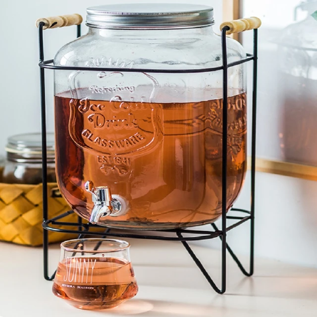 8L玻璃飲料果汁桶套裝(附不鏽鋼龍頭+木架)8457 歷史價格詳細信息