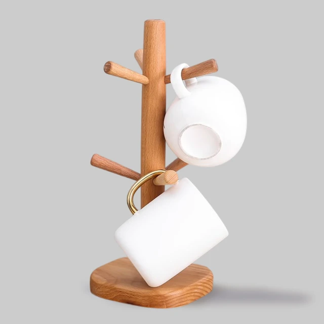 【餐廚收納】日式木質瀝水杯架(瀝水架 置杯架 鑰匙架 木掛架 馬克杯架 廚房置物架 杯子收納架) 歷史價格詳細信息