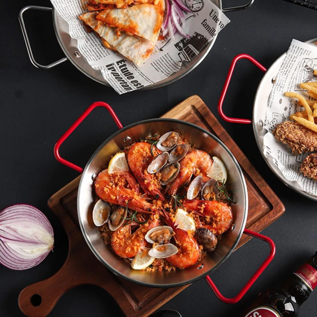 【好玩旅物】34cm_輕量薄型韓式麥飯石圓形雙耳不沾鍋露營燒烤盤 歷史價格詳細信息