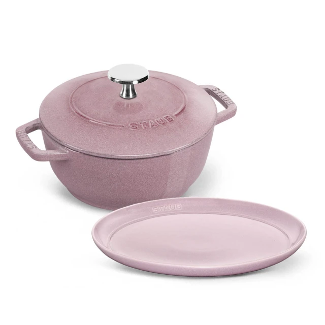 【法國Staub】日暮粉雪花雕花琺瑯鑄鐵鍋和食鍋24cm贈大小陶瓷烤盤2件組(德國雙人牌集團官方直營) 歷史價格詳細信息