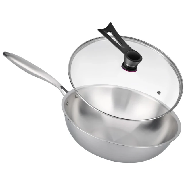 純304不鏽鋼炒鍋無塗層不粘鍋家用平底鍋電磁爐燃氣灶通用炒菜嚛 歷史價格詳細信息