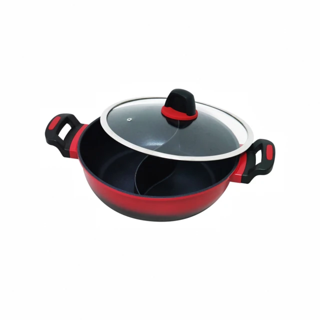 一體成型電鴛鴦鍋多功能家用電火鍋大容量雙味涮鍋不粘加厚火鍋鍋 歷史價格詳細信息