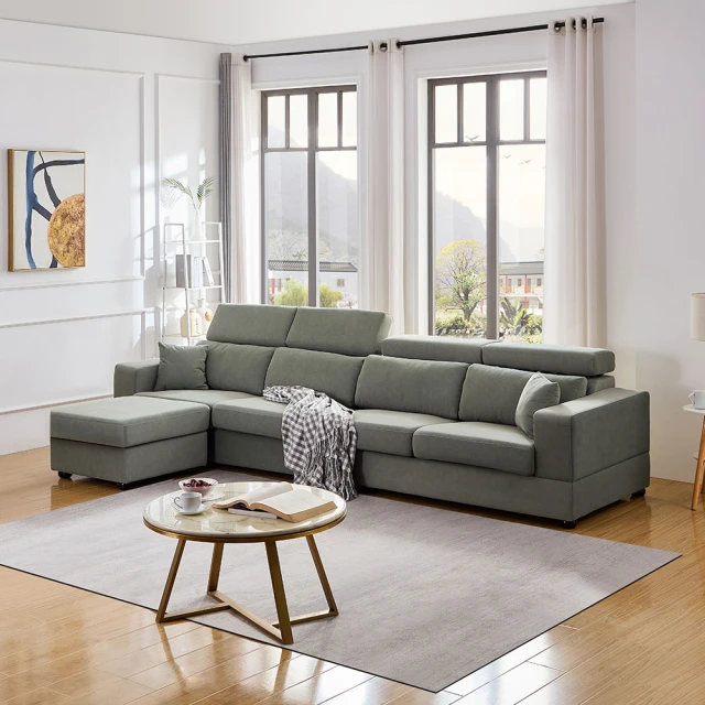 【擇木深耕】凱迪L型布沙發-乳膠墊+獨立筒版(兩色) 歷史價格詳細信息