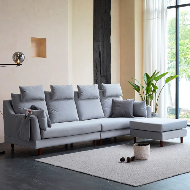 【擇木深耕】凱迪L型布沙發-乳膠墊+獨立筒版(兩色) 歷史價格詳細信息