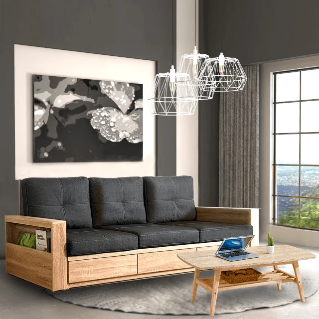 【IHouse】無印風森活系列 貓抓皮沙發 3人座(雜誌櫃+雅芳邊櫃) 歷史價格詳細信息