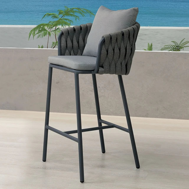 戶外吧椅吧檯庭院露臺露天酒吧高腳凳美式民宿藤編吧桌吧椅組合 歷史價格詳細信息