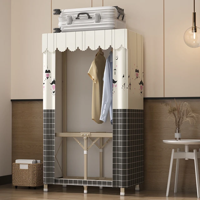 摺疊衣櫃組裝收納櫃大容量布藝衣櫃防塵衣物收納升級接頭加固 歷史價格詳細信息