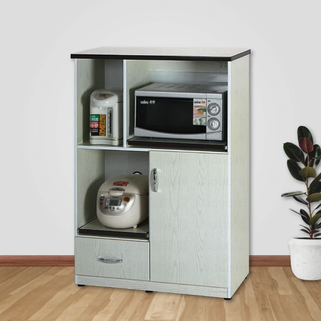 【米特家居】電器櫃 廚房電器櫃 加厚板材 圓潤邊角 承重力強(兩門一格) 歷史價格詳細信息