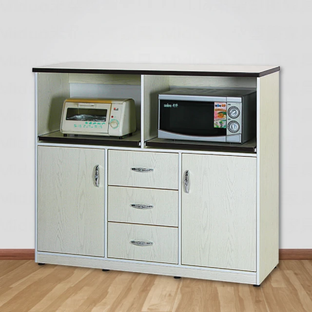 【米特家居】電器櫃 廚房電器櫃 加厚板材 圓潤邊角 承重力強(兩門一格) 歷史價格詳細信息