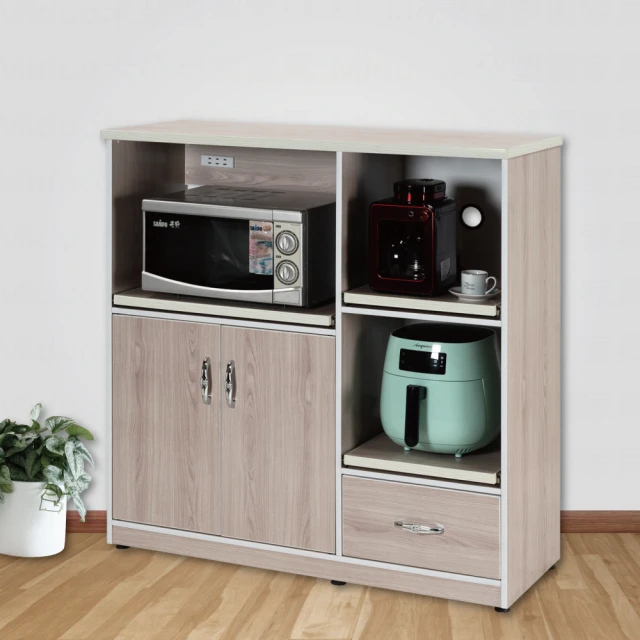 【米特家居】電器櫃 廚房電器櫃 加厚板材 圓潤邊角 承重力強(兩門一格) 歷史價格詳細信息