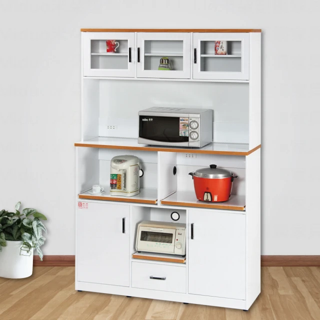 【米特家居】電器櫃 廚房電器櫃 加厚板材 圓潤邊角 承重力強(兩門一格) 歷史價格詳細信息