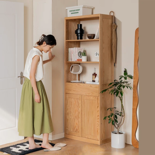 源氏木語布拉格橡木原木色玄關置物櫃穿鞋椅1M Y84L01 梨白色 歷史價格詳細信息